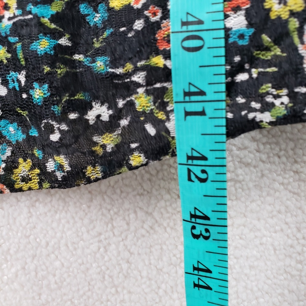 Betsey Johnson Fit & Flare Dress Womens 12 Black Floral Tiered Whimsigoth Y2K - Picture 10 of 11